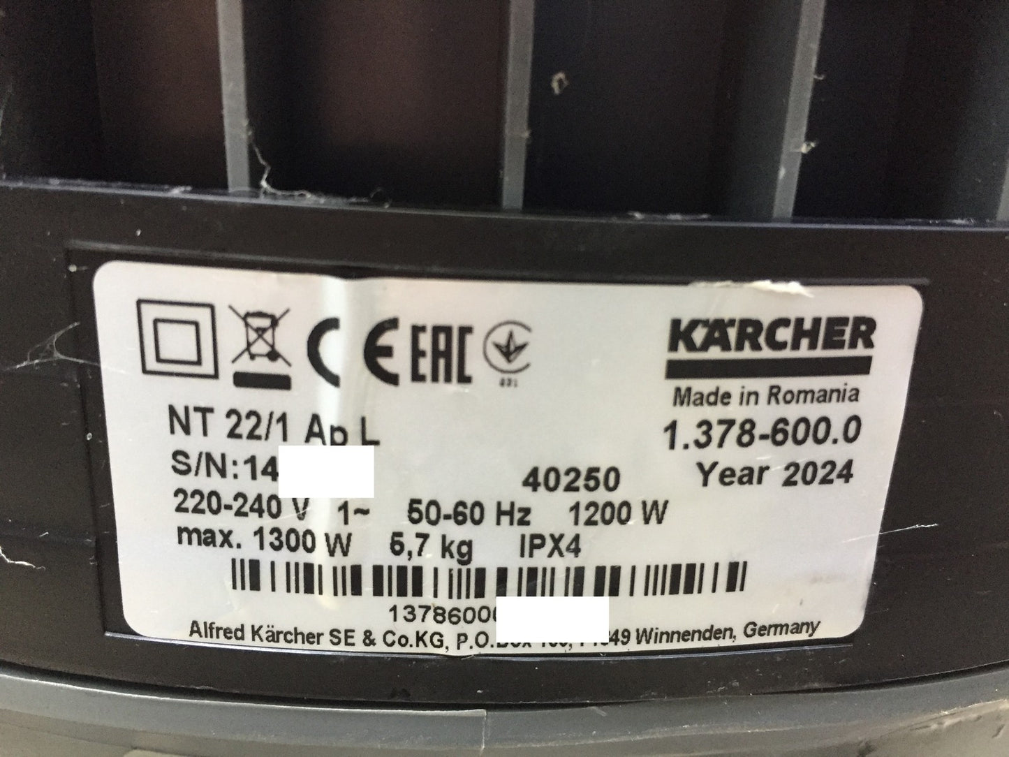Kärcher wet/dry vacuum cleaner 1.378-600.0 NT 22/1 Ap L, I33345