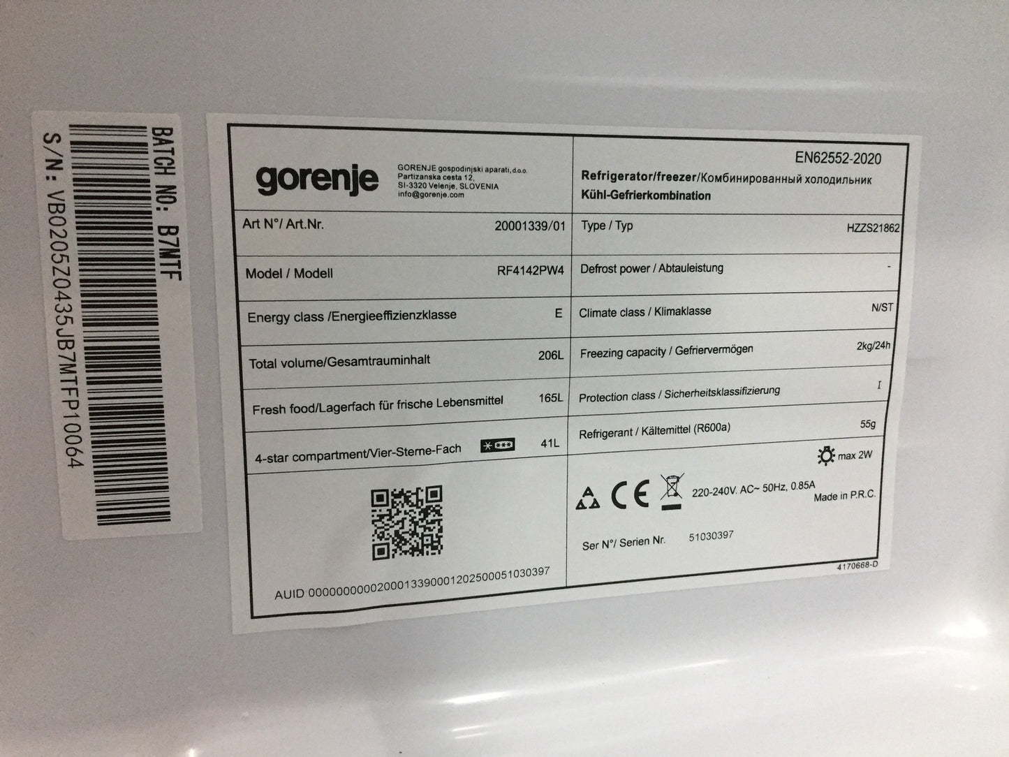 Gorenje RF4142PW4 Kühlschrank Gefrierschrank Freistehend 206 L CrispZone Eco