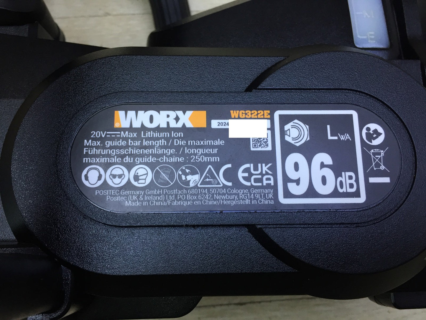 WORX WG322E Akku-Kettensäge 20V Solo, 25 cm Schnittlänge, I33300