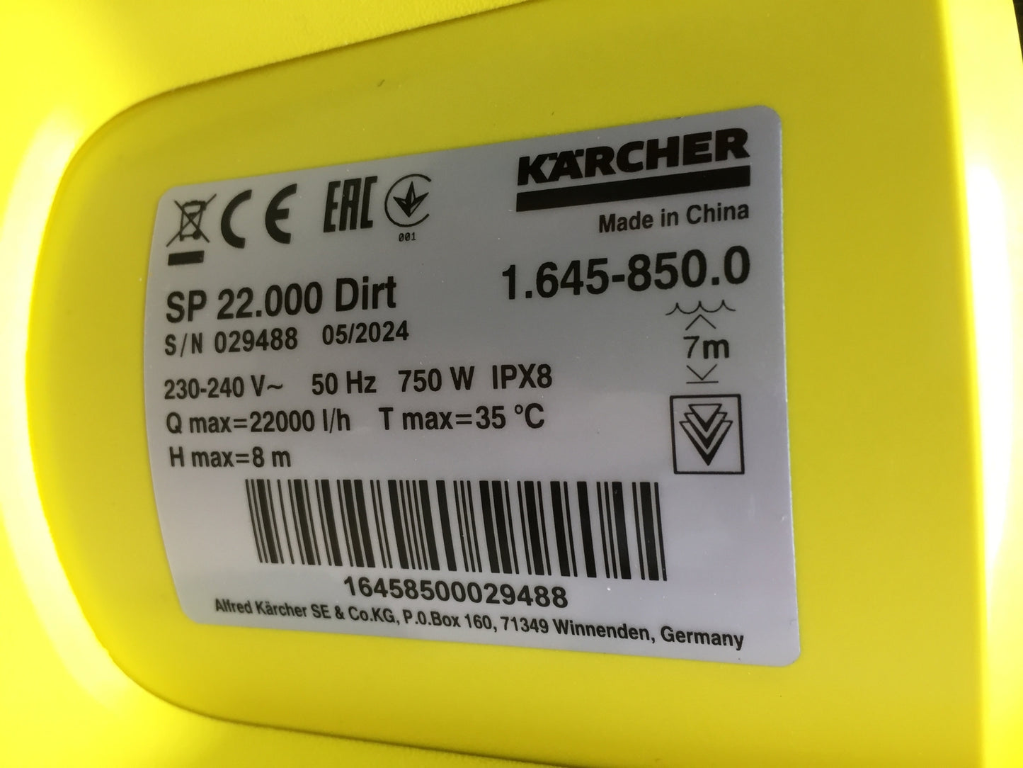 Kärcher SP 22.000 Dirt Schmutzwasser-Tauchpumpe (1.645-850.0), I30340