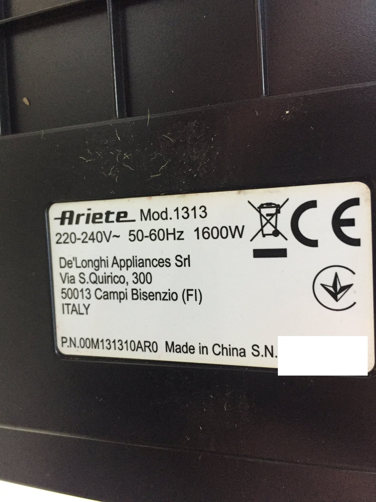 Ariete 1313 coffee machine with pressure gauge, 1600W, I29138