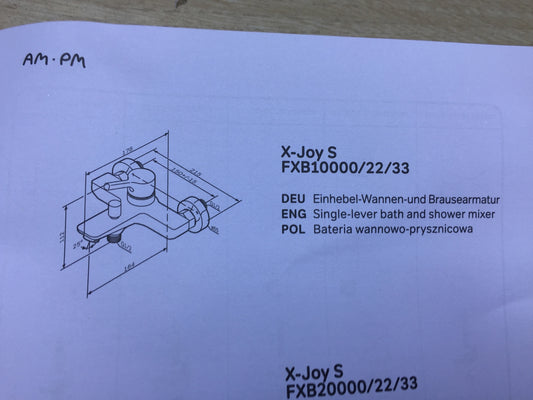 AM.PM X-Joy S Badewannearmatur, Chrom, I19718