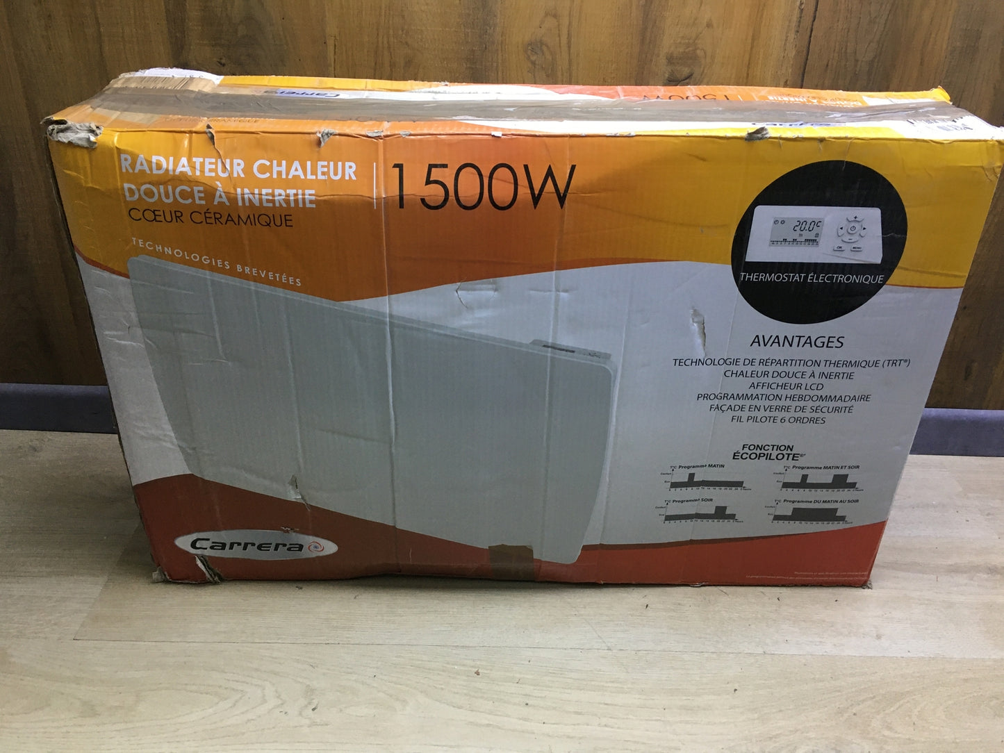 Carrera HW15J15 radiator ceramic glass LCD 1500 W white, I31492