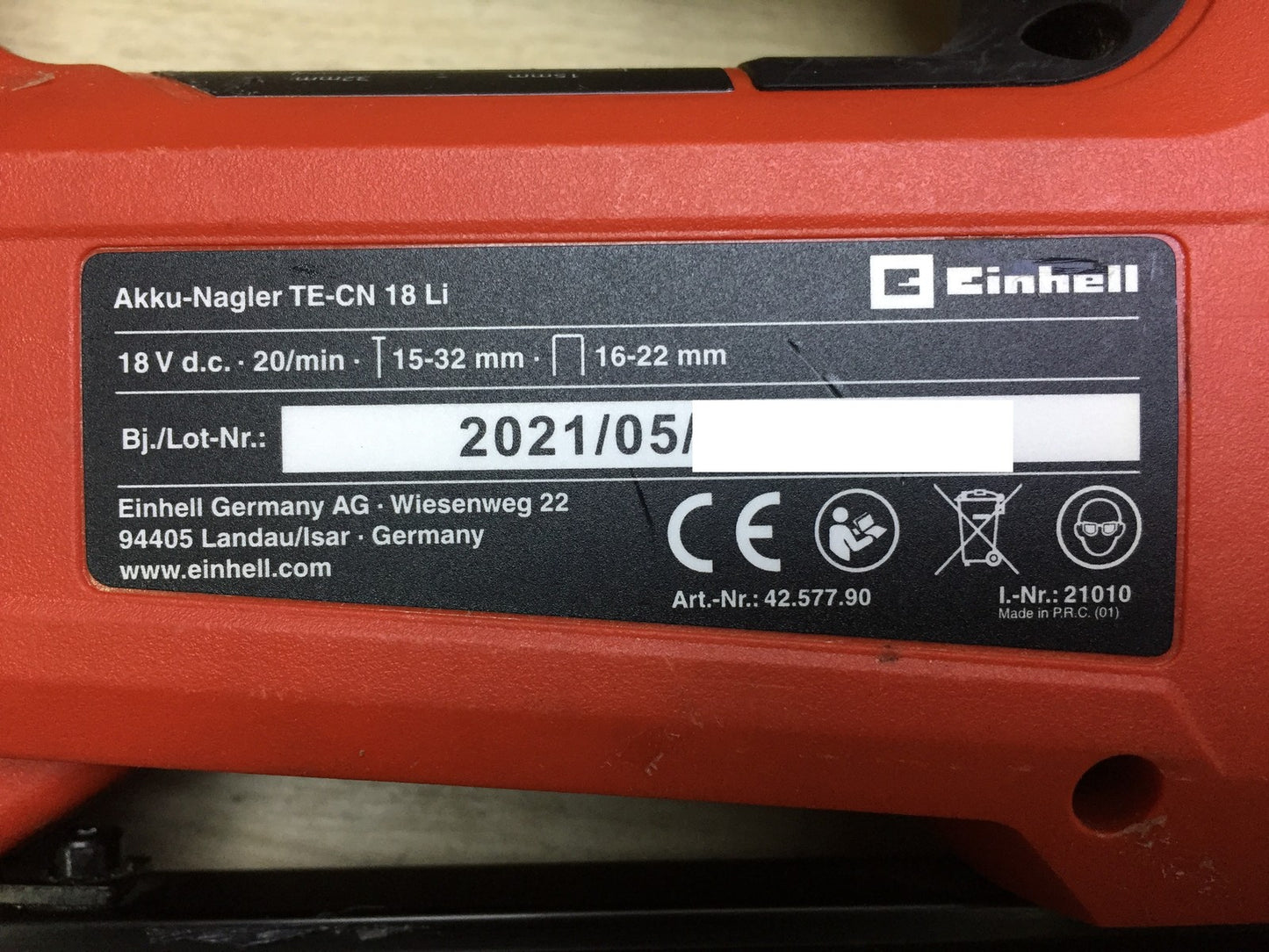 Einhell cordless nailer TE-CN 18 Li Solo 18V, I33476