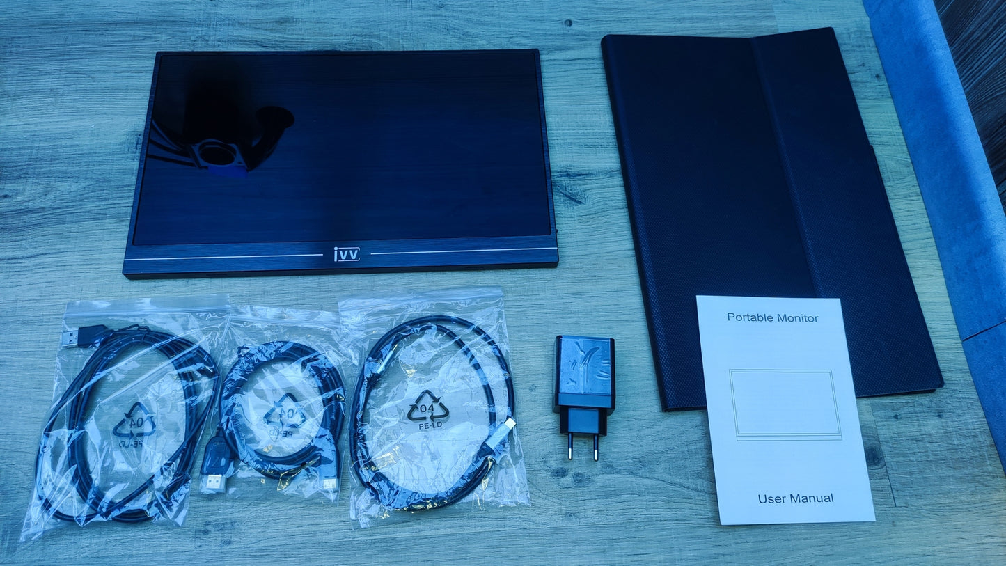 IVV Portable USB-C Monitor 15.6" IPS FHD 1920x1080 HDMI 60Hz Speaker