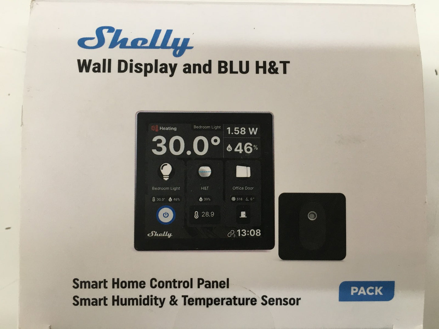 Shelly Wall Display + Blu H&T Sensor Schwarz, I34039