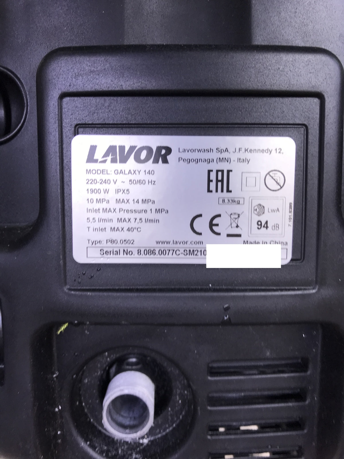 Lavor Kaltwasser-Hochdruckreiniger GALAXY 140, 140 bar max, 1900W, I28446