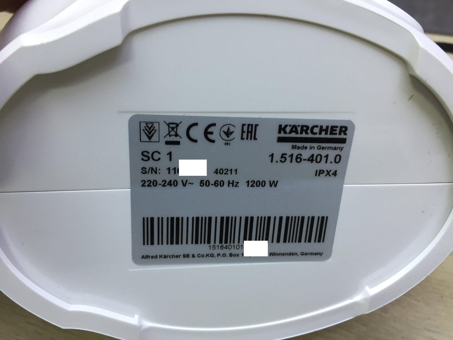 Kärcher Dampfreiniger SC 1 (1.516-401.0), Dampfdruck 3 bar, I31702