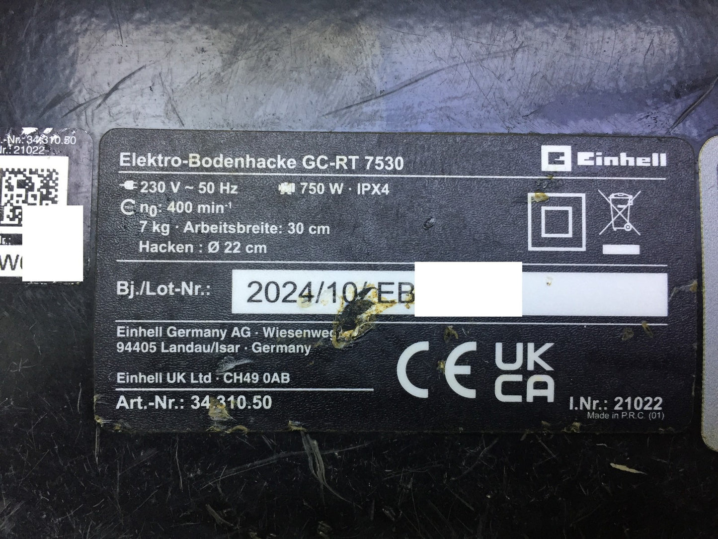 Einhell electric tiller GC-RT 7530, I33411