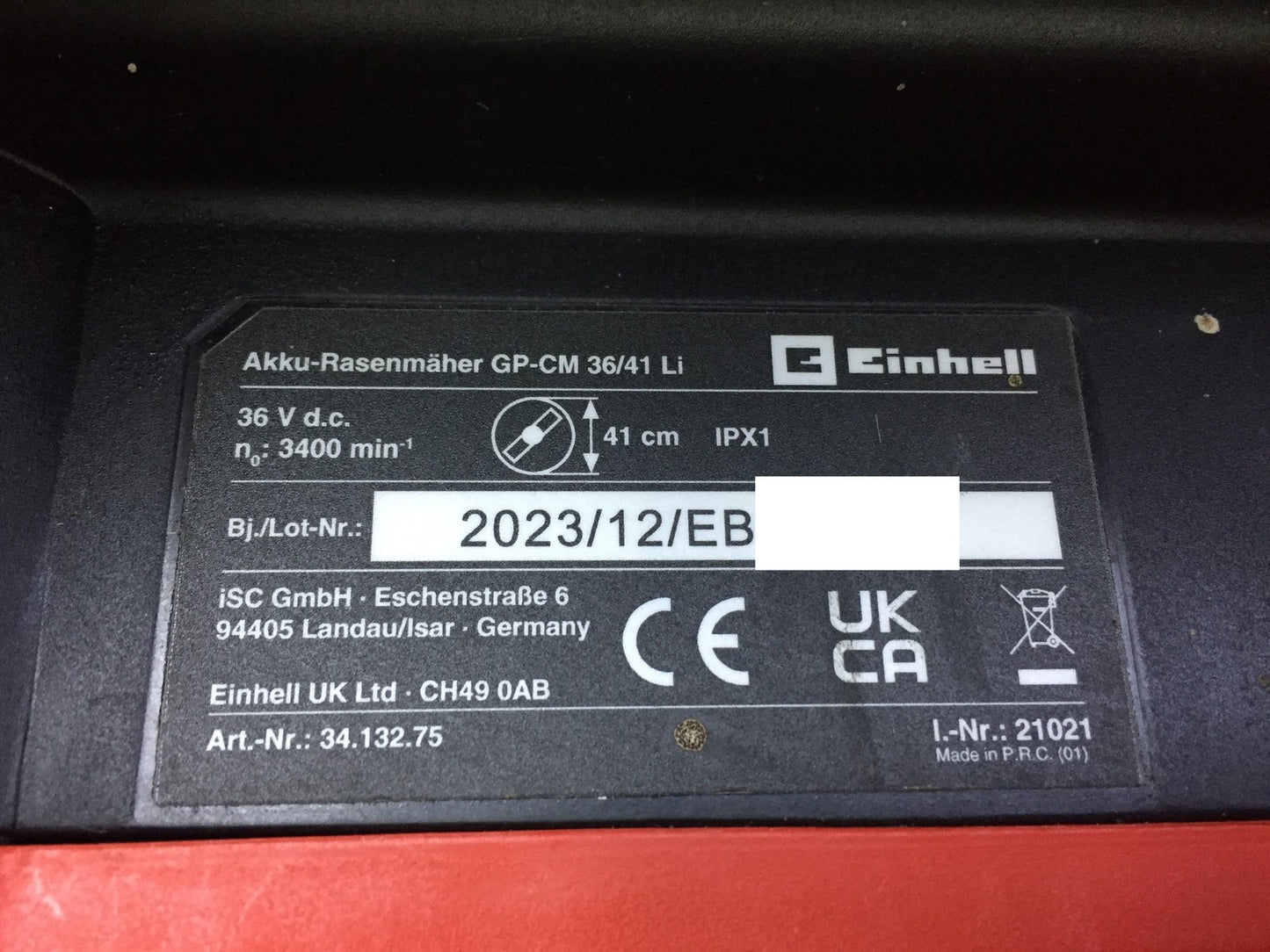 Einhell Akku-Rasenmäher GP-CM 36/41 Li Solo Power X-Change 36 V, 41 cm, I34176