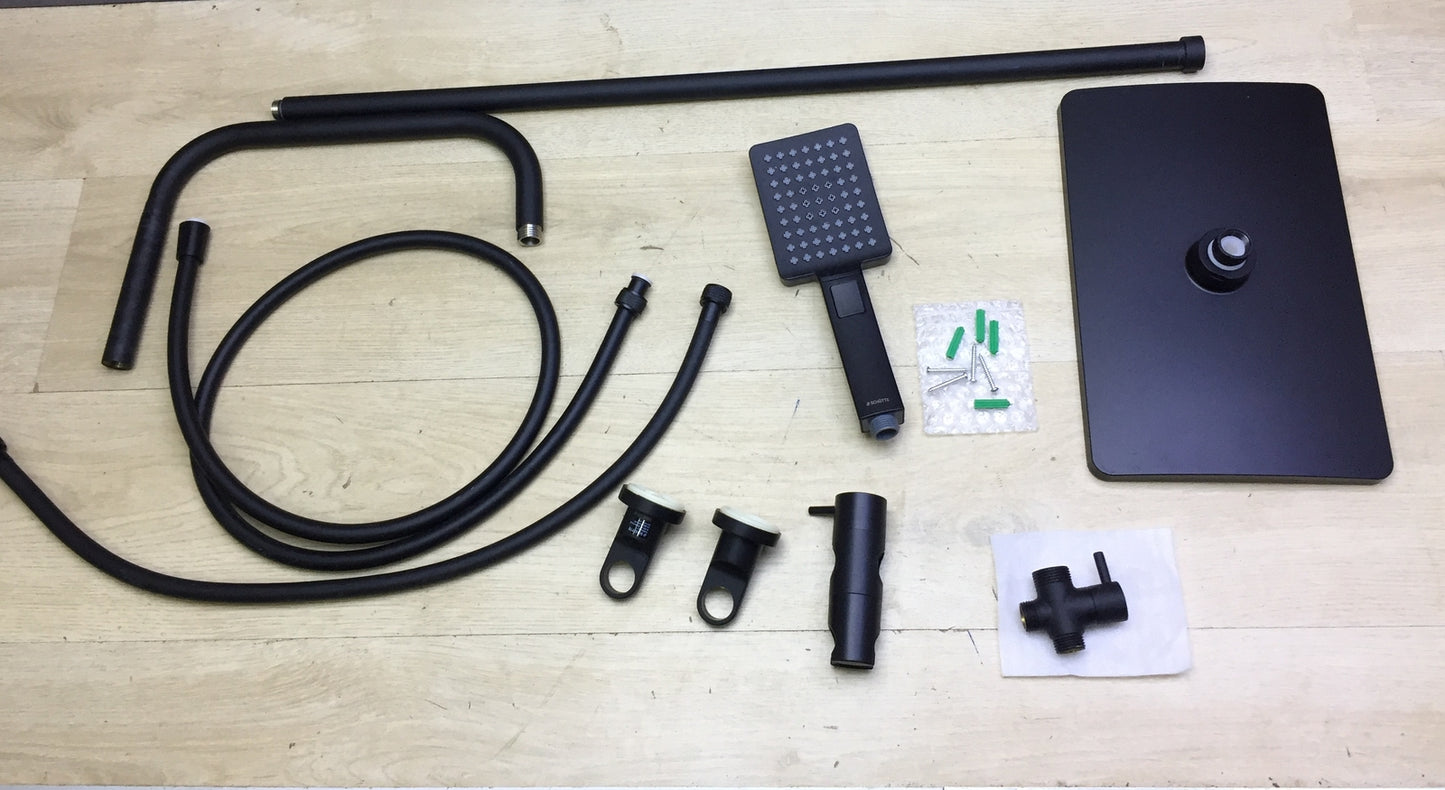 Schütte 60666 shower set MALLORCA, with diverter, black, I32314