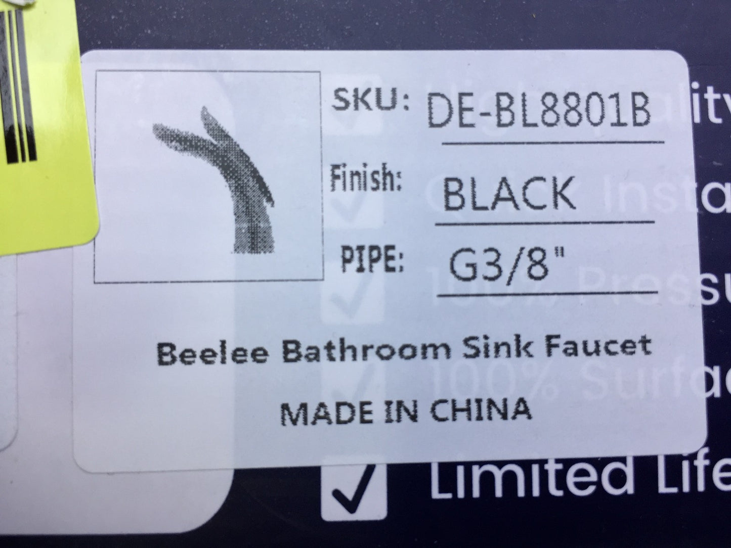 Beelee BL8801B Waschbecken Armatur Bad Wasserhahn, schwarz, I33112