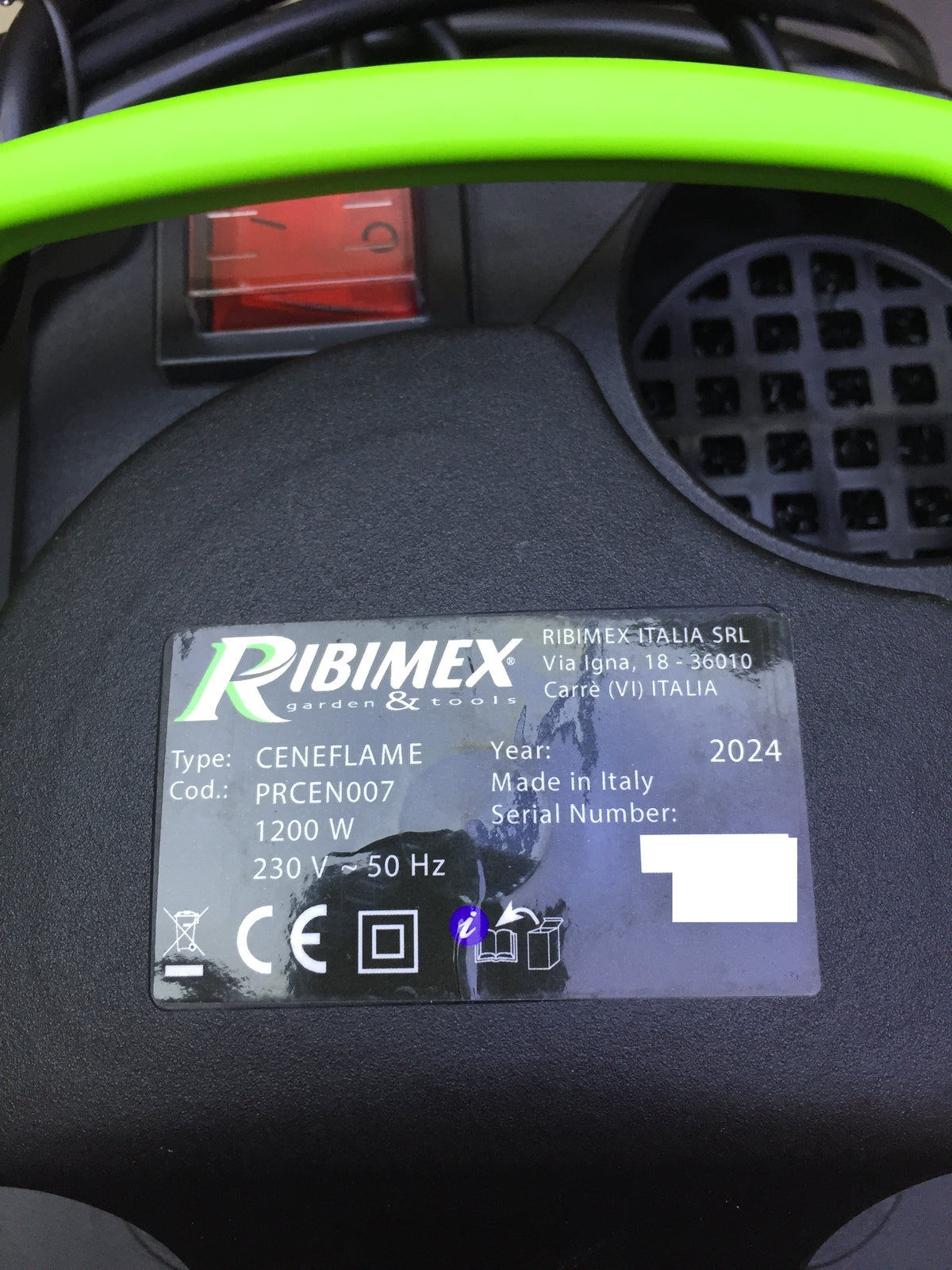 RIBIMEX CENEFLAME electric ash vacuum cleaner PRCEN007, 1200 W, I30996