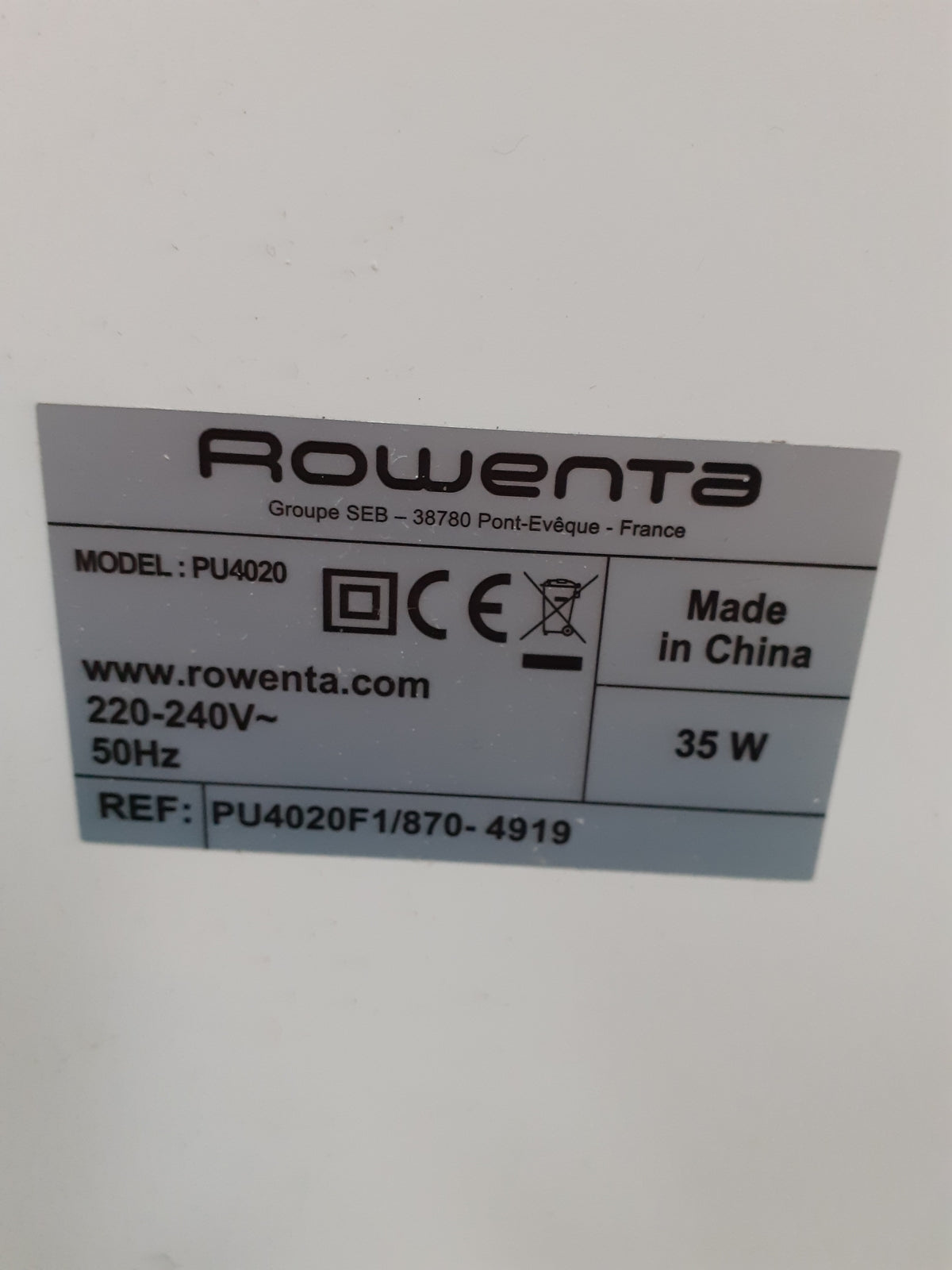 Rowenta PU4020 Intense Pure air Luftreiniger, I03058