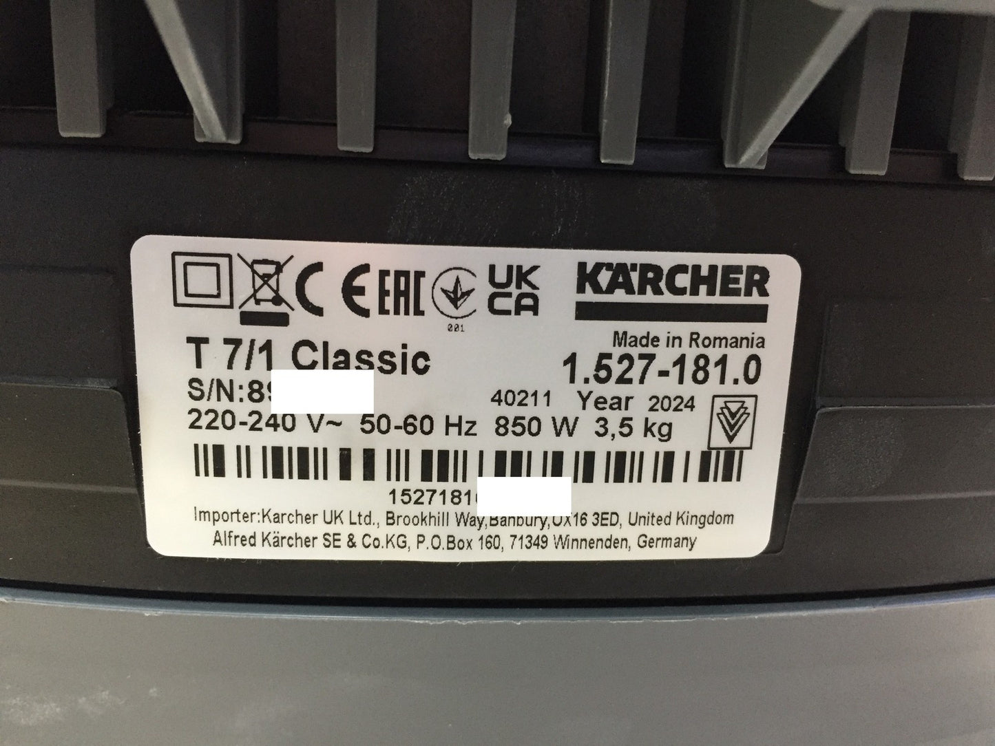 Kärcher T 7/1 Classic dry vacuum cleaner (1.527-181.0), 850W, 7L, I33333