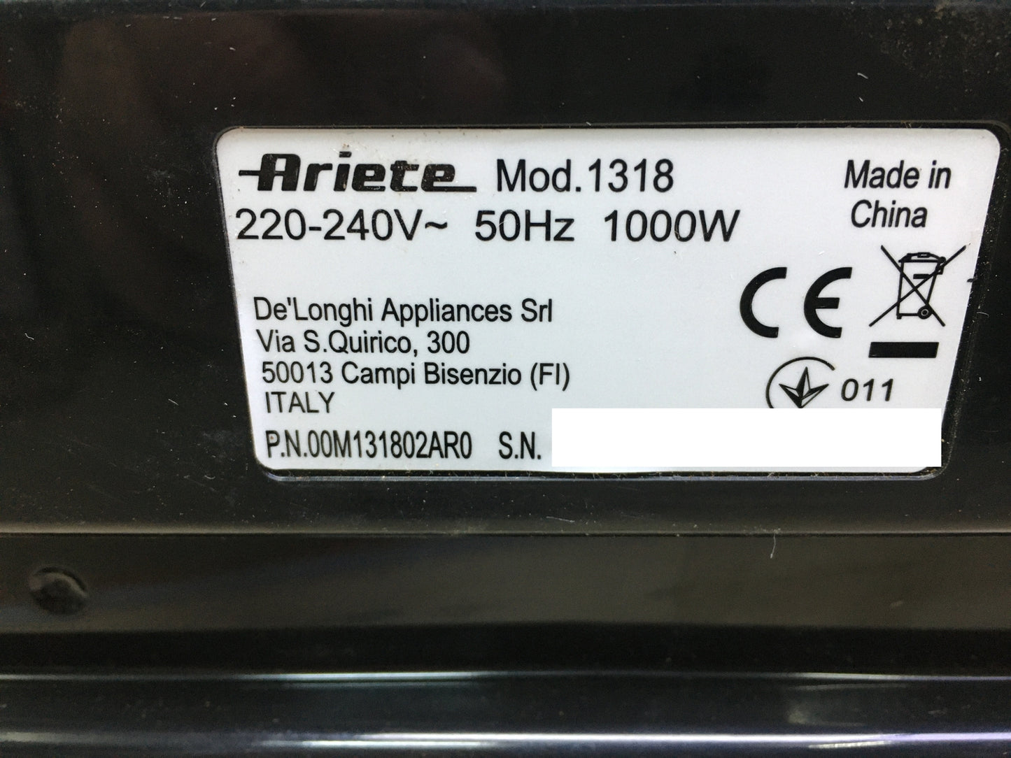 Ariete 1318 Moderna Espressomaschine mit integriertem Mahlwerk, I31257