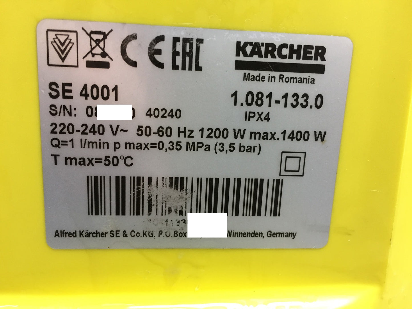 Kärcher 1.081-133.0 Wet and Dry Vacuum Cleaner SE 4001, I33254
