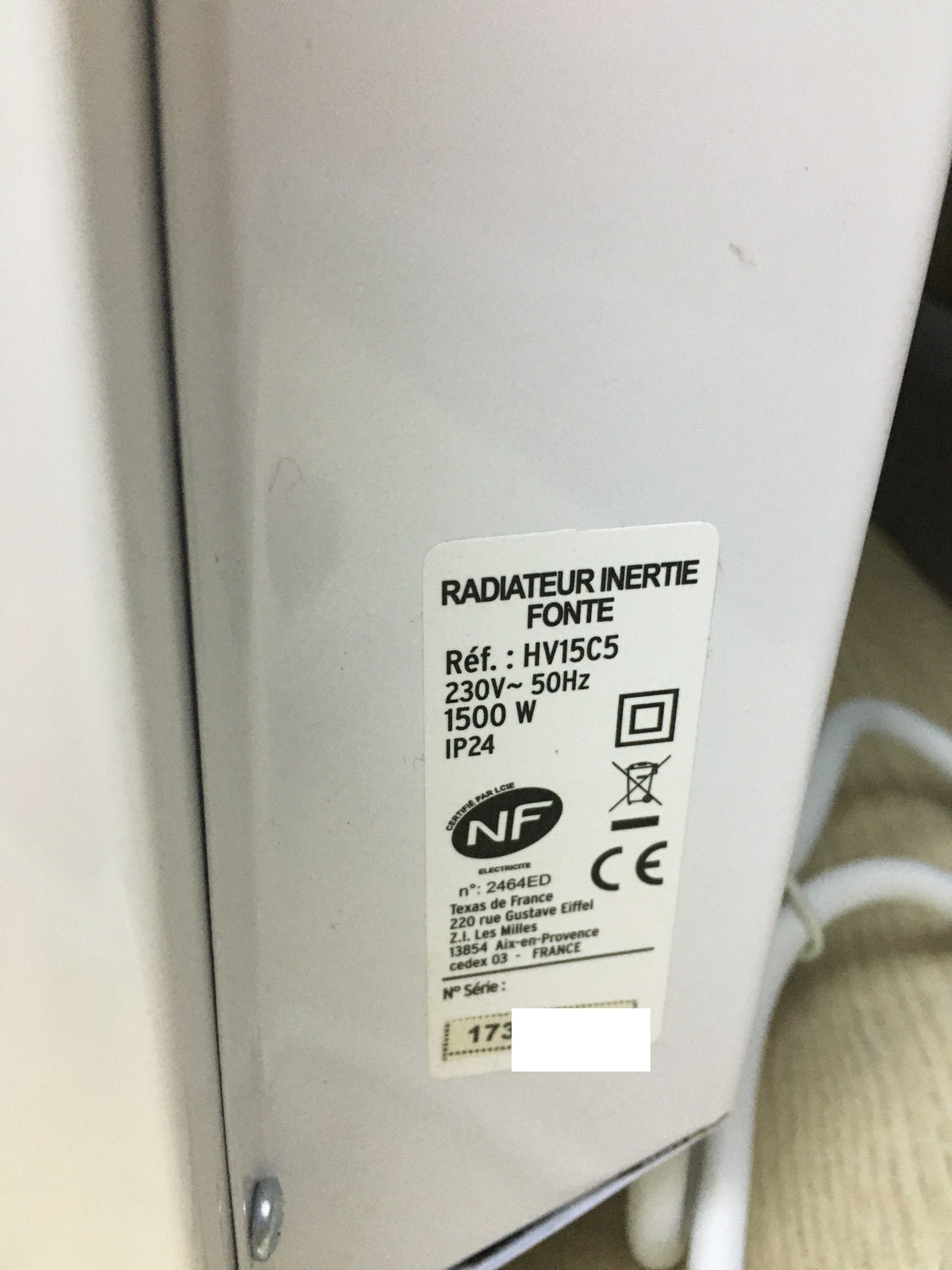 Carrera HV15C5 radiator, cast iron, 1500 W, I31501