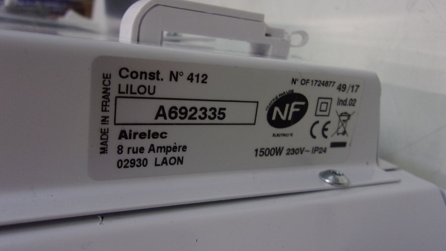 Airelec AIRA692335 Beheizter Handtuchhalter mit 2 Stangen 1500 W Weiß Rechnung