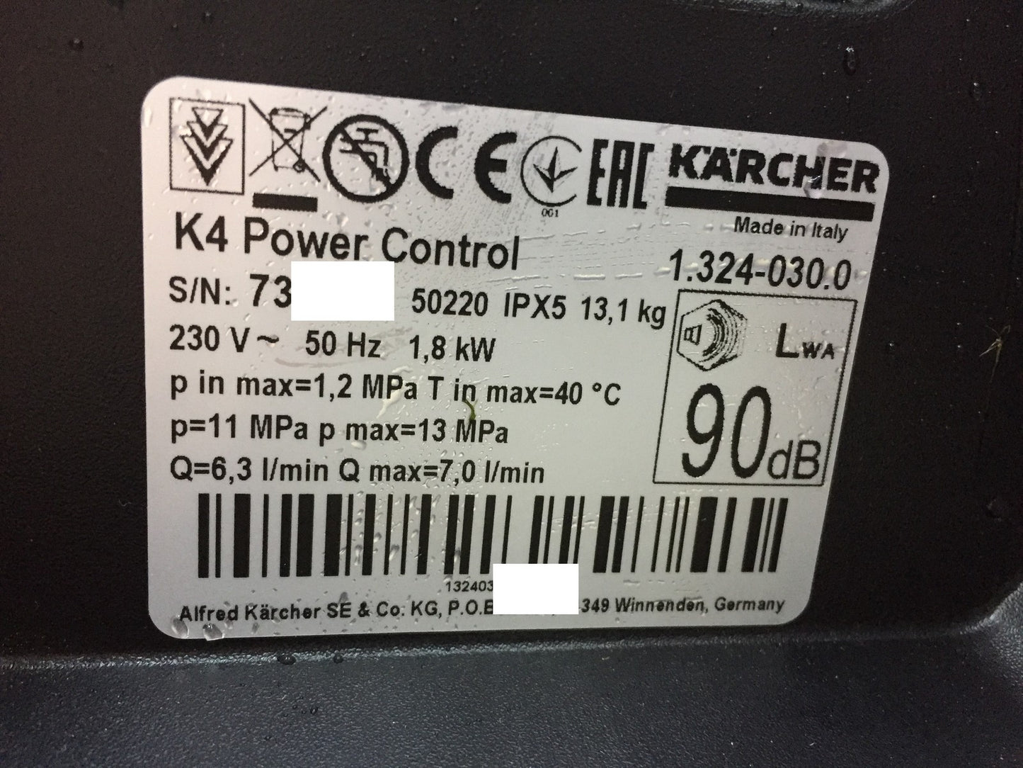 Kärcher Hochdruckreiniger K 4 Power Control 1.324-030.0, I33741