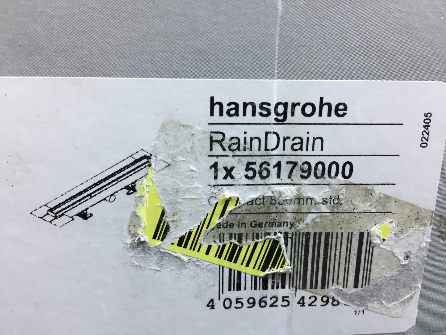 Hansgrohe 56179000 RainDrain Compact shower channel 800 tileable, I32351