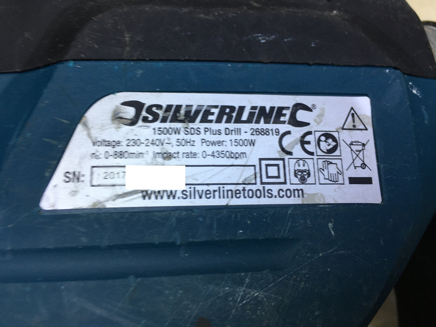 Silverline 268819 Silverstorm SDS hammer drill, 1500 W, I31220