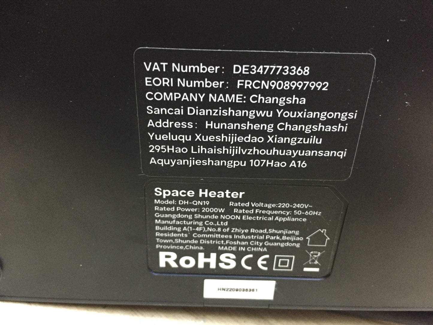 OMISOON DH-QN19 fan heater 2000W, energy-saving and quiet, I31912