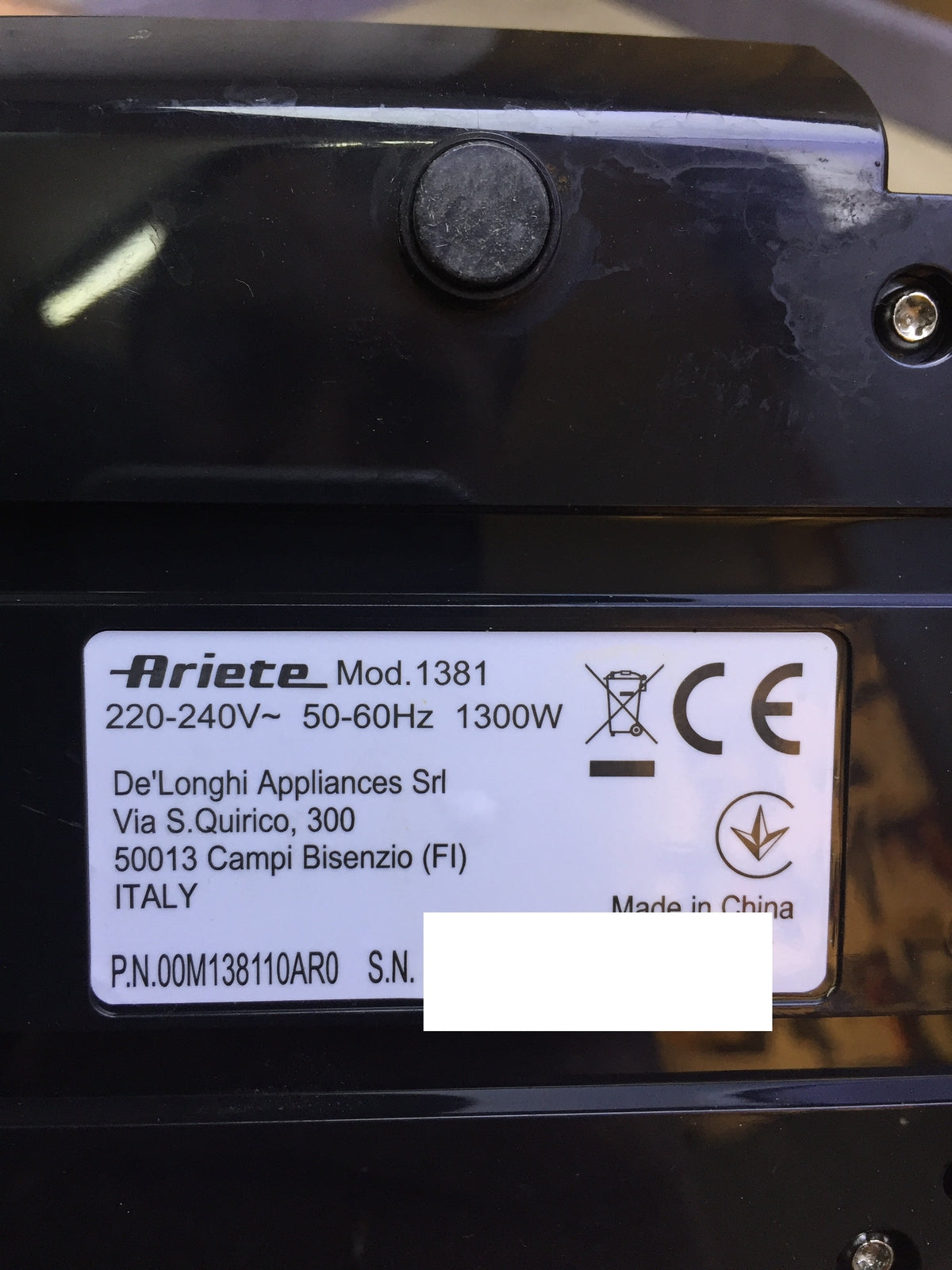 Ariete 1381 coffee machine with pressure gauge, 1300W, I29140