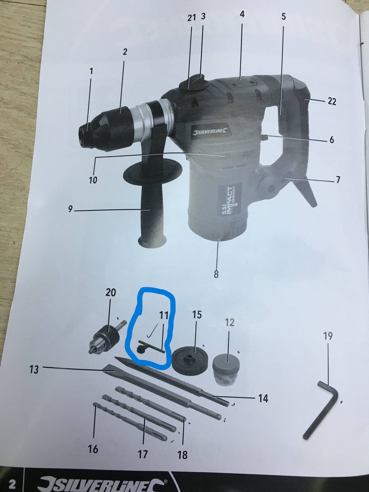 Silverline 268819 Silverstorm SDS hammer drill, 1500 W, I31220
