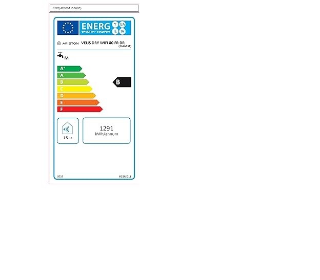 Ariston Velis Dry WiFi 80 FR DR hot water tank 3626431, 80 L, EEK:B, I30770
