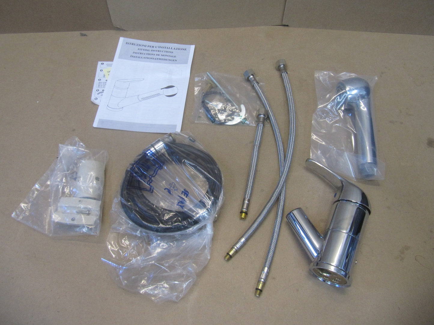 Paini AM10018 Einhebelmischer für Spülbecken, ausziehbar, mit Cumulator, I09625