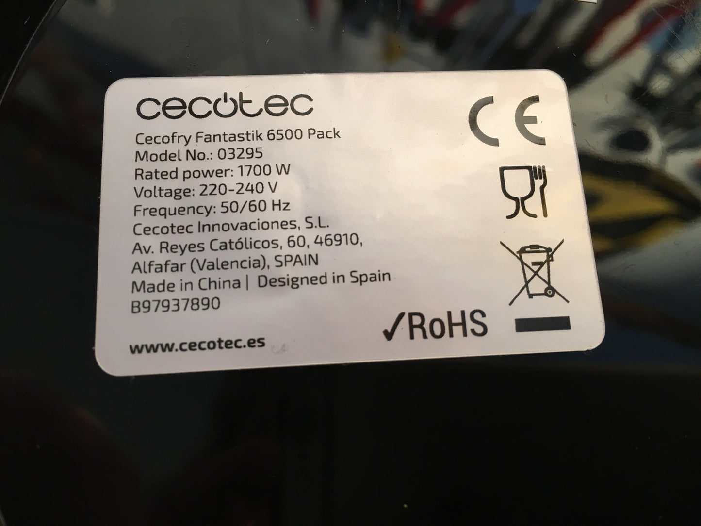 Cecotec Cecofry Fantastik 6500 Pack Heißluftfritteuse (03295), 1700W, I29475