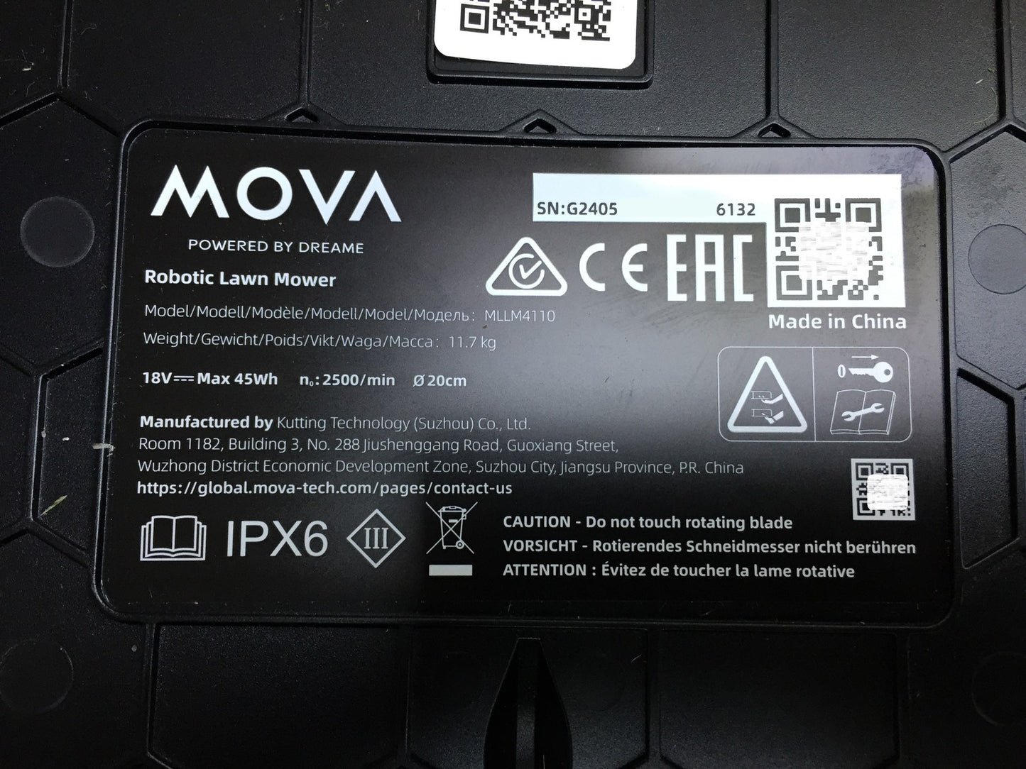 Dreame Mova 1000 robotic lawnmower (MLLM4110) up to 1,000 m² 3D LiDAR wireless Wi-Fi app