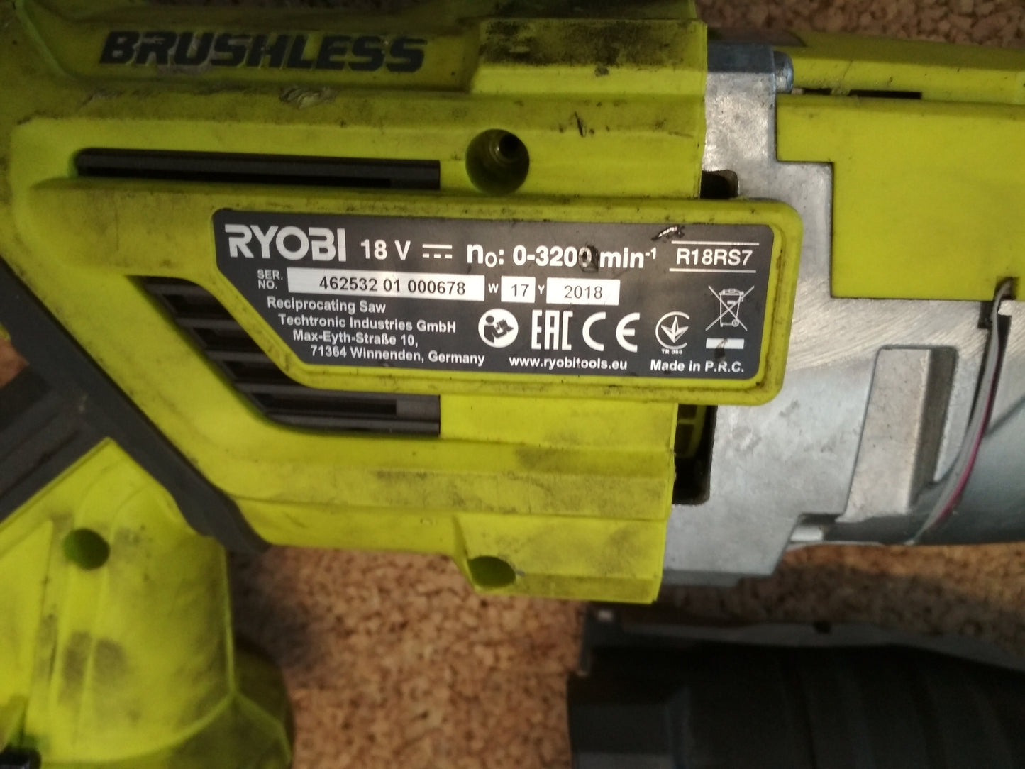 Ryobi R18RS7-0 Brushless Akku-Säbelsäge ONE+ Solo, 5133003809, V05789