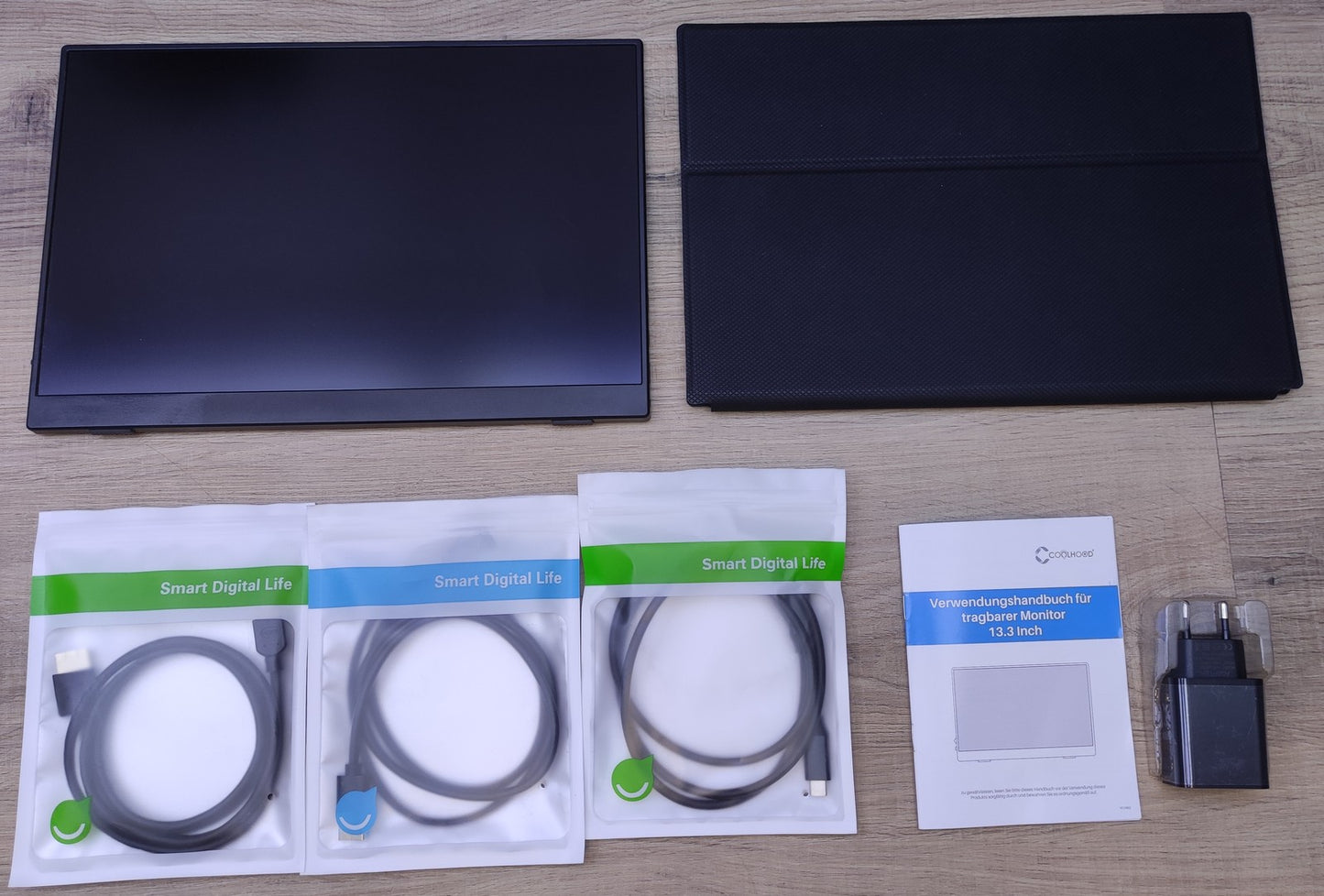 COOLHOOD Tragbarer 2K Monitor 13.3" 2560x1600 HDMI USB-C IPS 16:10 schwarz