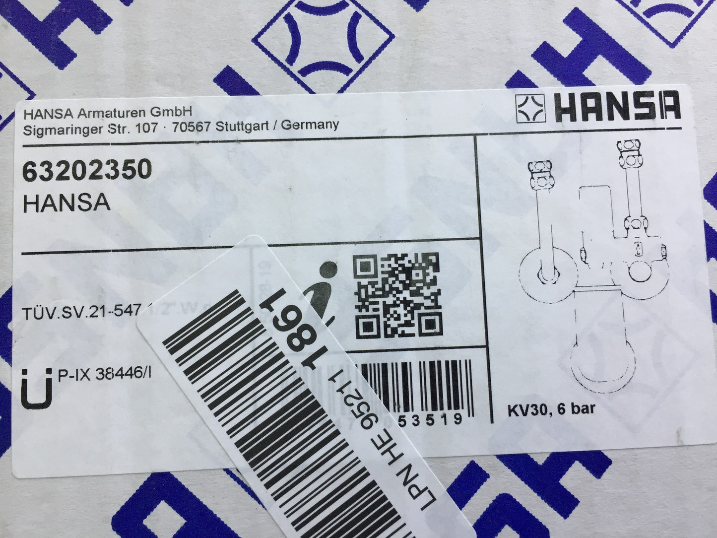Hansa Sicherheitsgruppe für Warmwasserbereiter bis 200 L (63202350), I34167