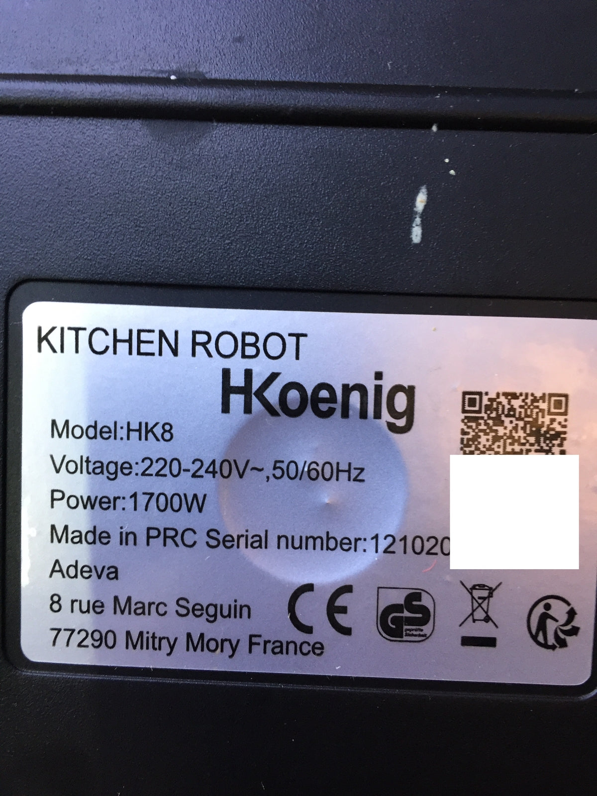 H.Koenig HK8 multifunctional kitchen robot, 1700W, I29319