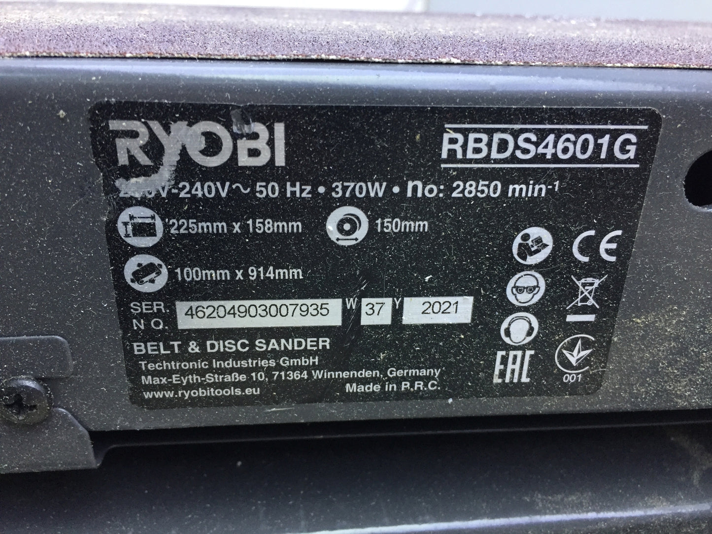 Ryobi RBDS4601G Bandschleifer Tellerschleifer 370W 5133002858, I20372