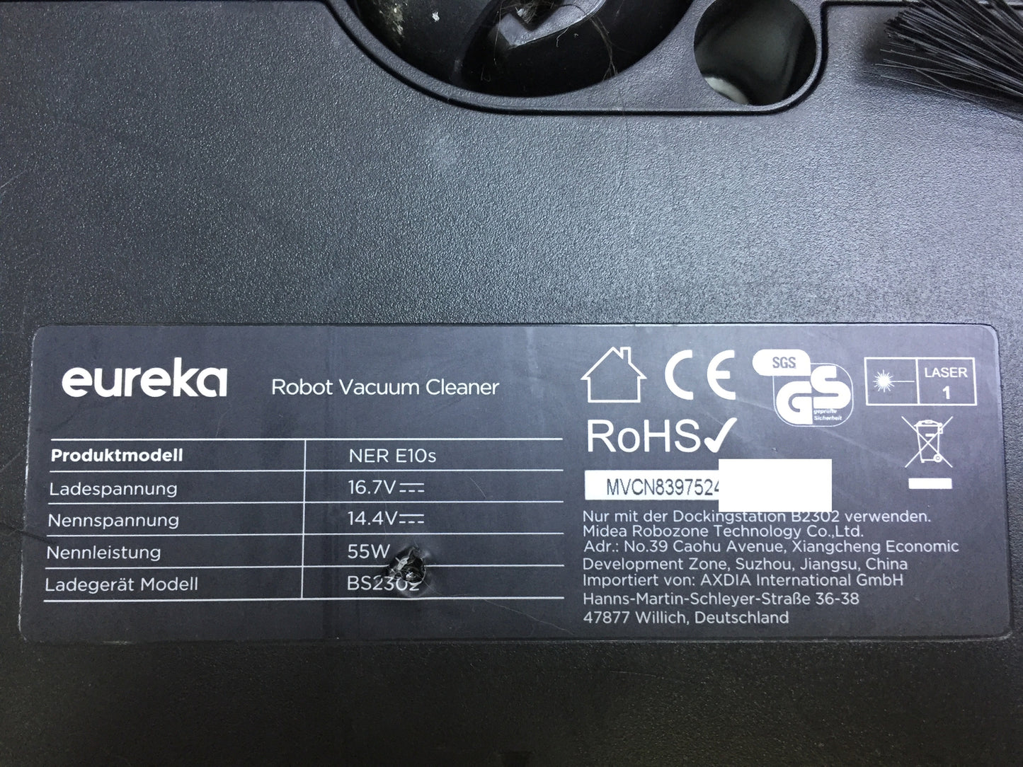 EUREKA NER E10s vacuum/mop robot with bagless vacuum station, I29614