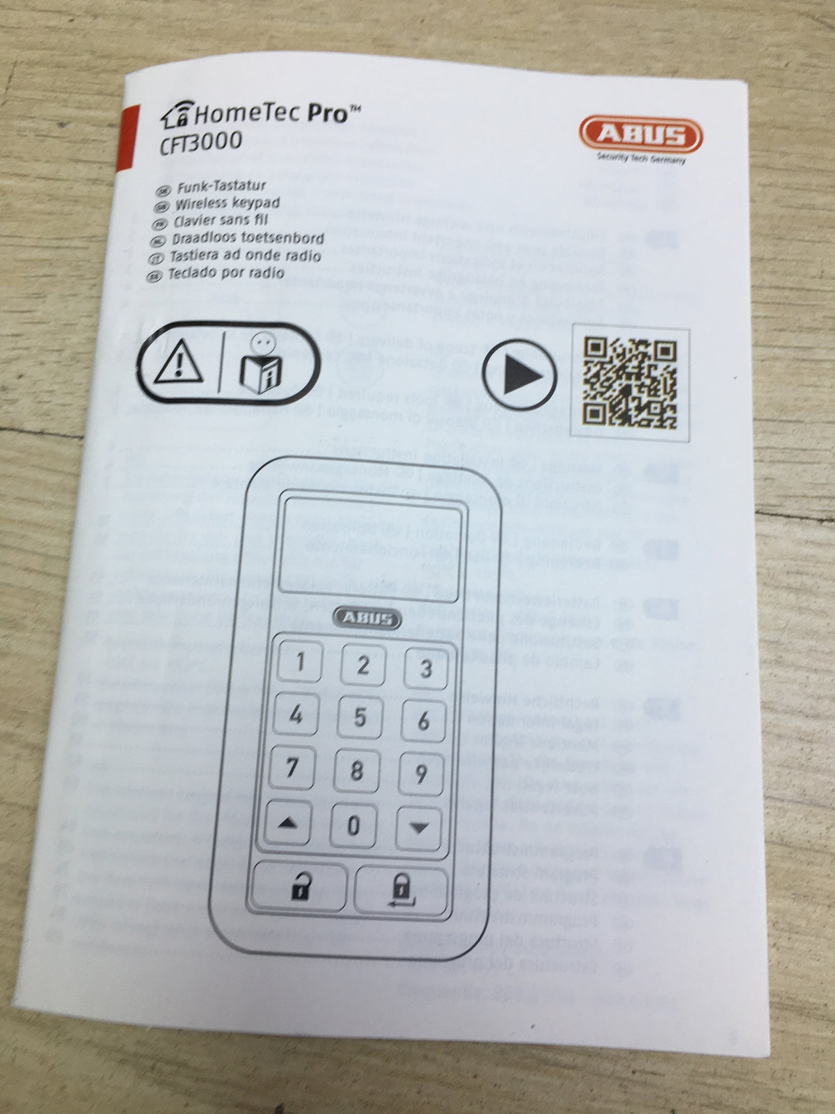 ABUS HomeTec Pro Funk-Tastatur CFT3000 Code-Tastatur, I31308