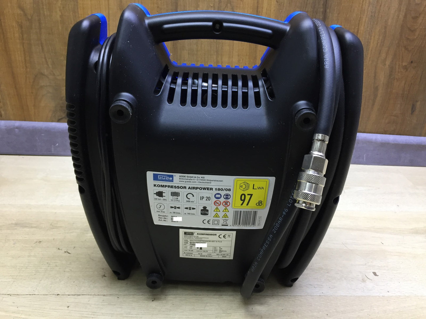 Güde Airpower 180/08 Mobile Electric Compressor 1.1kW (230V) 1.5HP, I33272