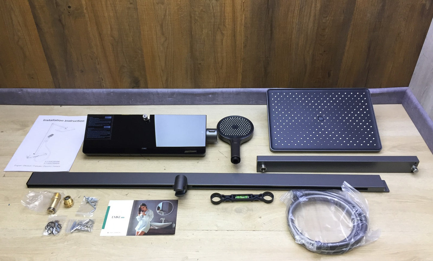 EMKE F11SSC00 Thermostatic Shower System, Rain Shower, I33229