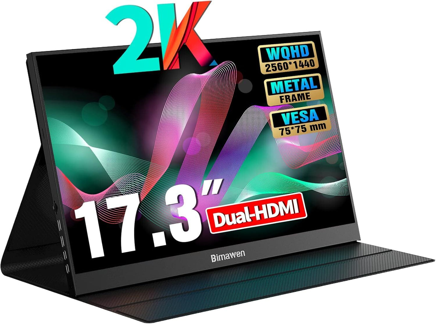 Bimawen BN7s Portable 2K Monitor 17.3" 2560x1440 HDR USB-C mini-HDMI FreeSync
