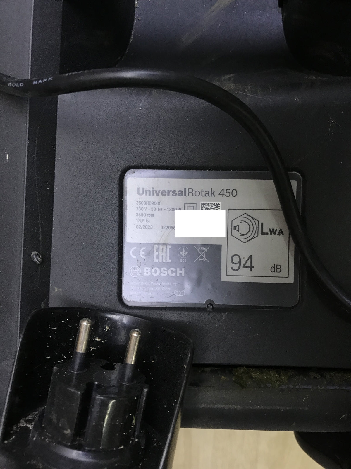 Bosch UniversalRotak 450 electric lawn mower, 1300 W, cutting width 34 cm, I28802