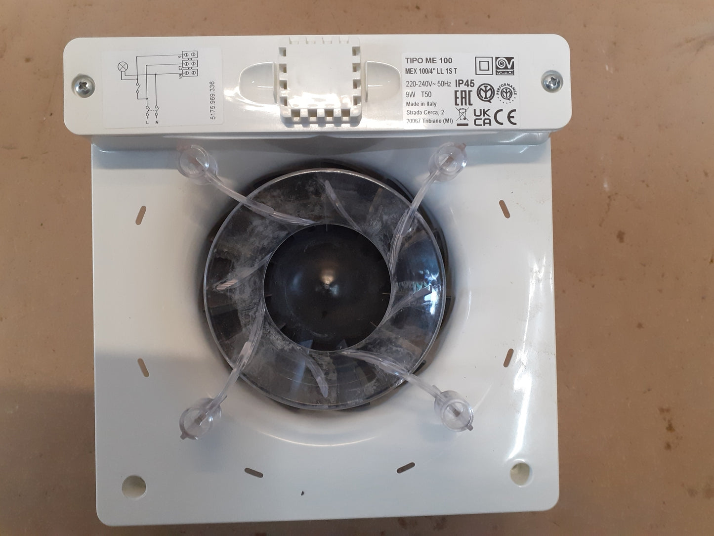 Vortice Bad Ventilator 4CAJAS20W2 Mex 100 4 LL 1S, 9 W, 220 V, Weiß, I10514