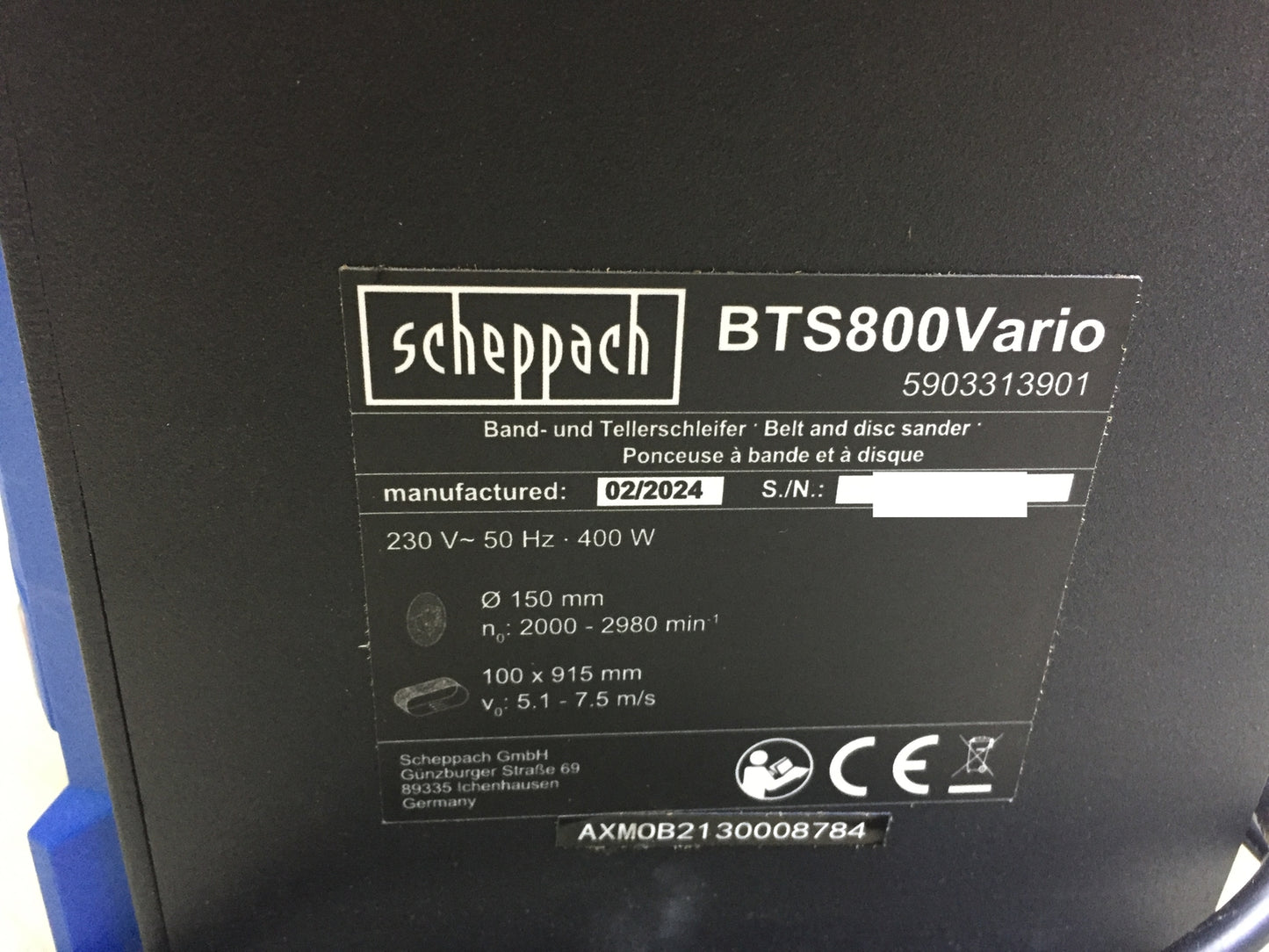 Scheppach Band- & Tellerschleifer BTS800Vario (5903313901), I31871