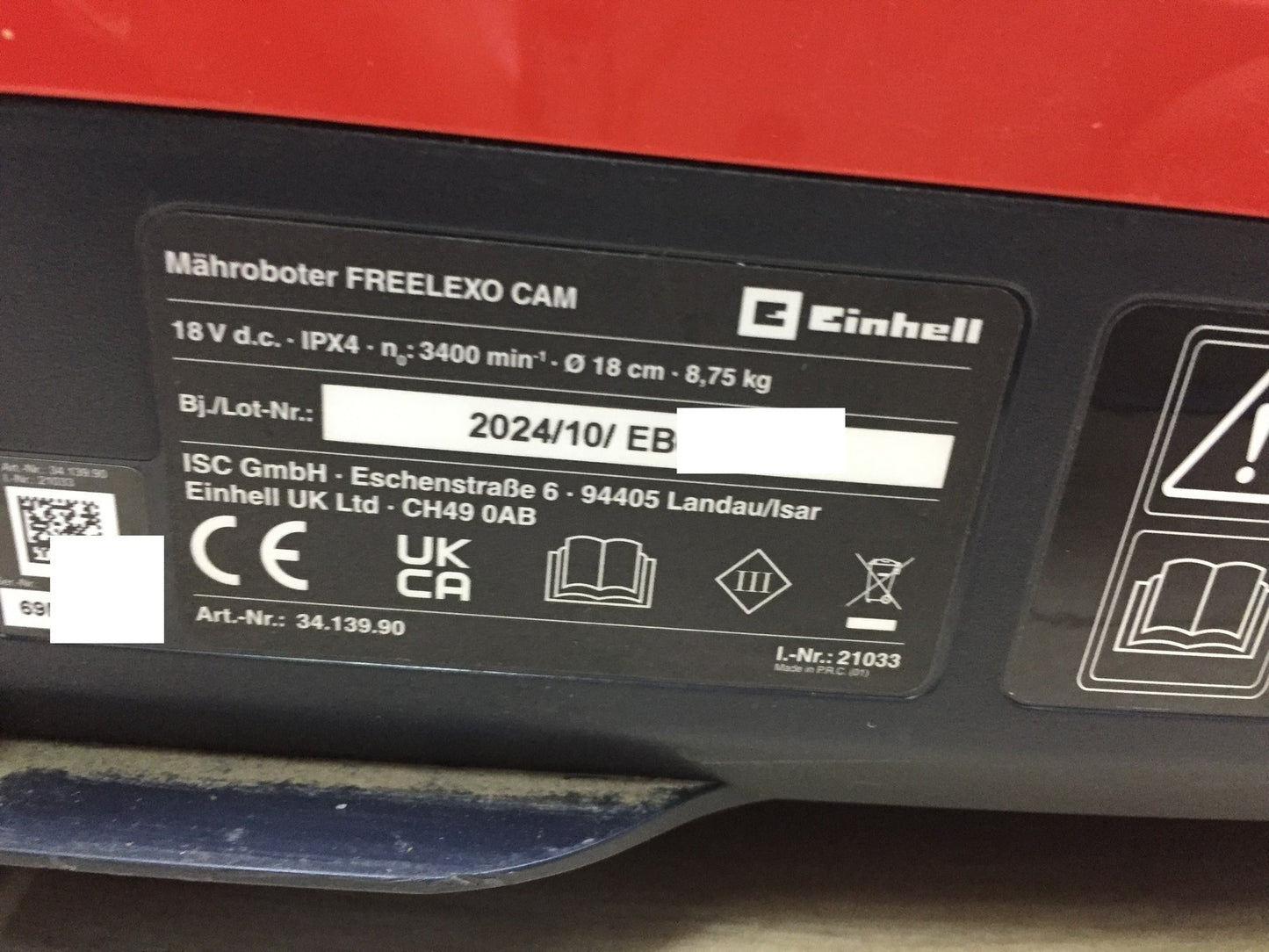 Einhell Freelexo CAM 500 robotic lawnmower (3413990), I33510