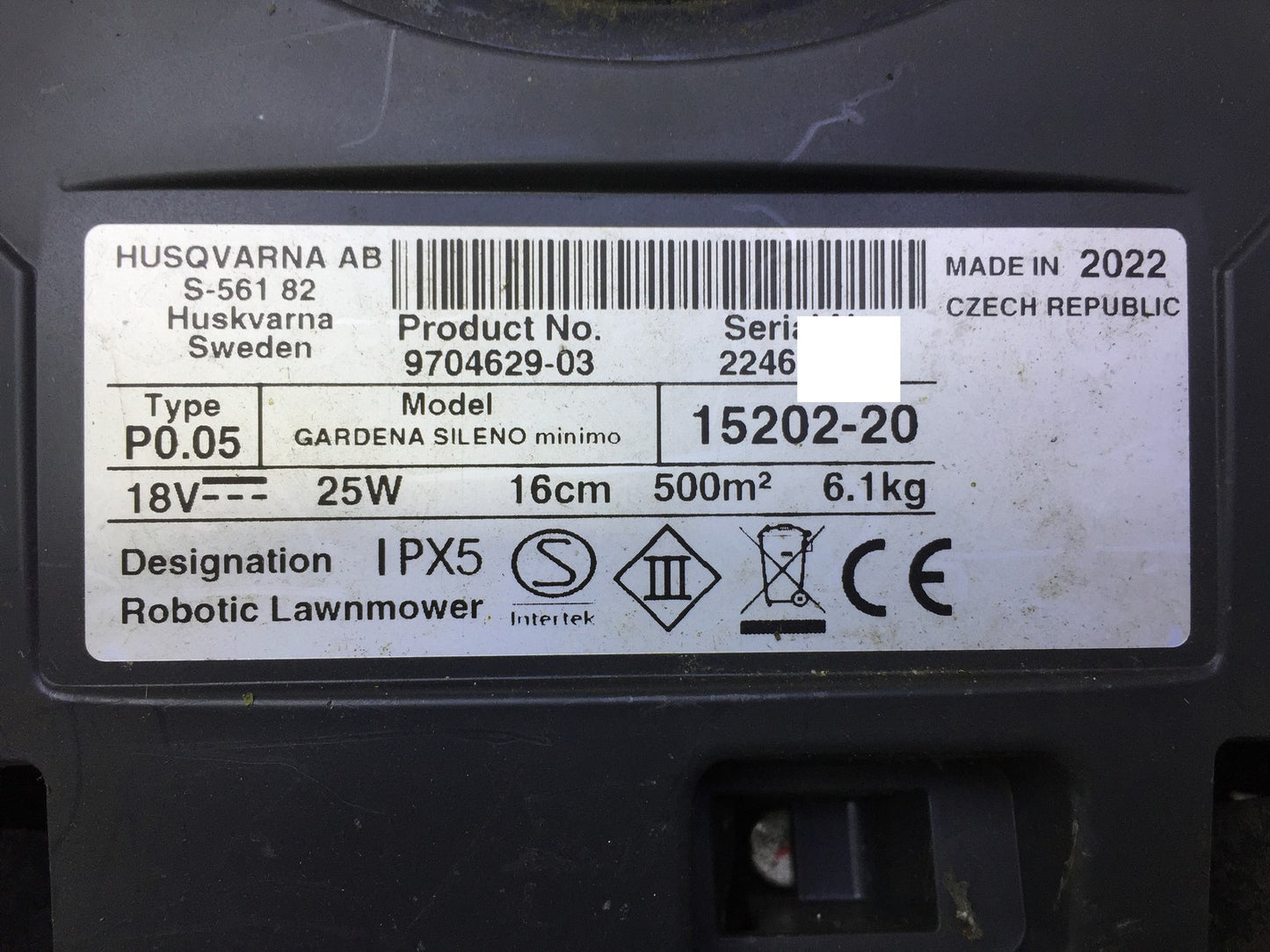 GARDENA robotic lawnmower SILENO minimo 500 m² (15202-20), I33205
