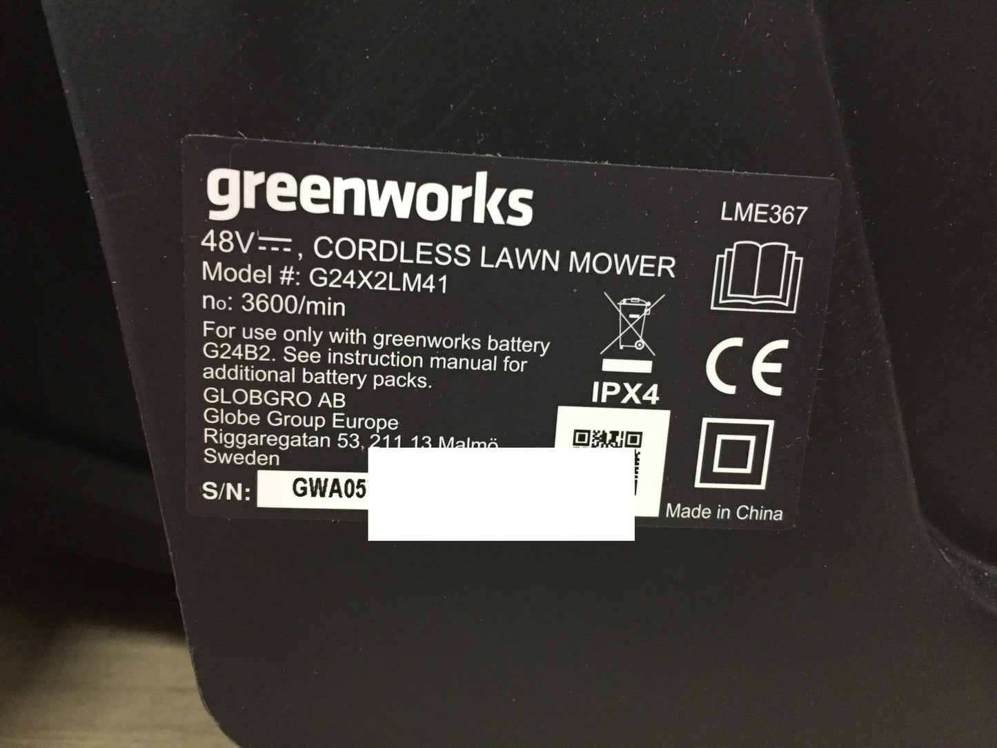 Greenworks G24X2LM41 Kabelloser Akku-Rasenmäher solo, bis zu 440 m², I34251