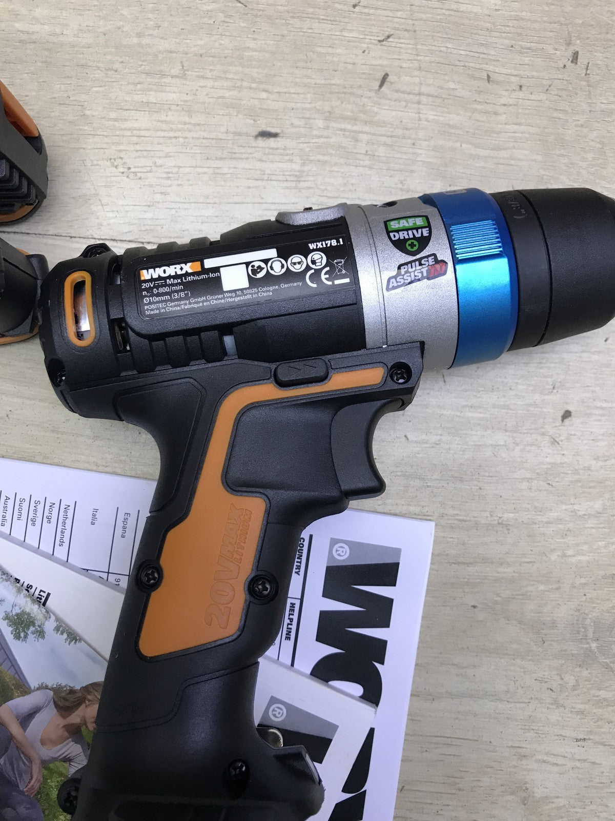 Worx WX178.1 Akku-Bohrschrauber 20V, inkl. 2x Akku 2,0Ah 20V, I32988